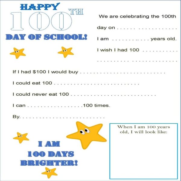 The Ultimate 100th Day of School Celebration Worksheet | Printable Activity