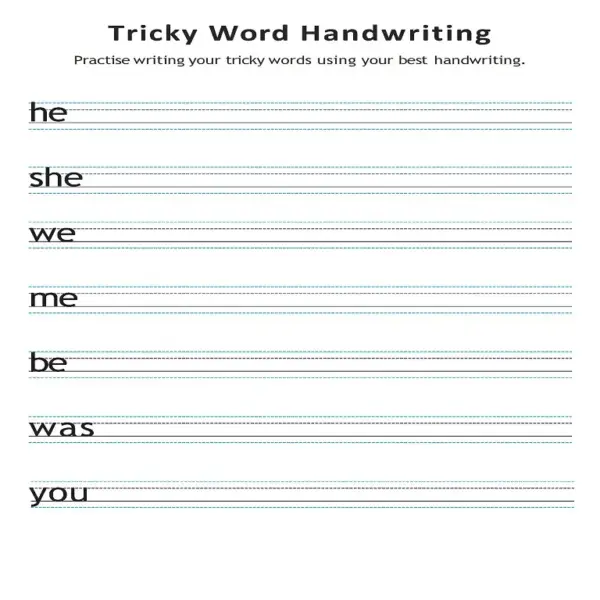 The Complete Tricky Words & CEW Handwriting Practice Pack | Phases 2-6