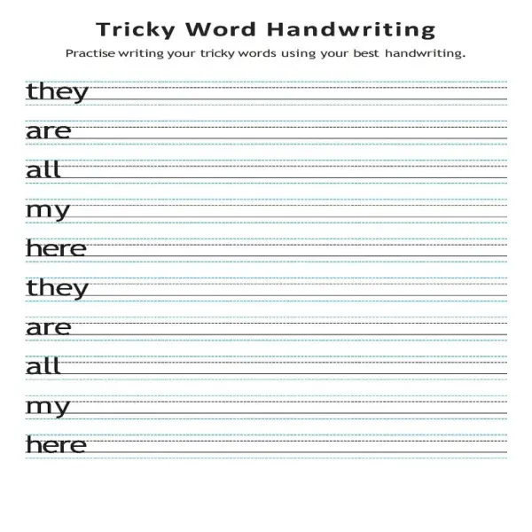 The Complete Tricky Words & CEW Handwriting Practice Pack | Phases 2-6