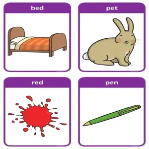 Master the Short 'e' Sound | CVC Word Flash Cards