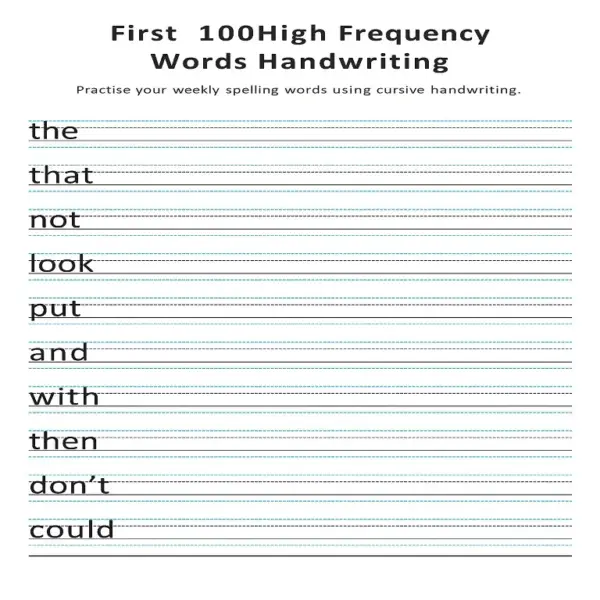 Master Cursive: First 100 High Frequency Words Workbook - Image 4