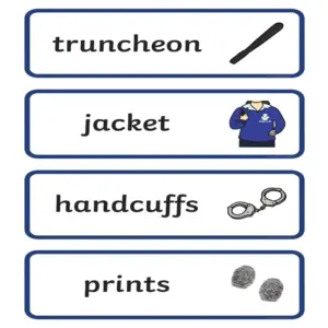 Community Helpers: Police Vocabulary Word Cards