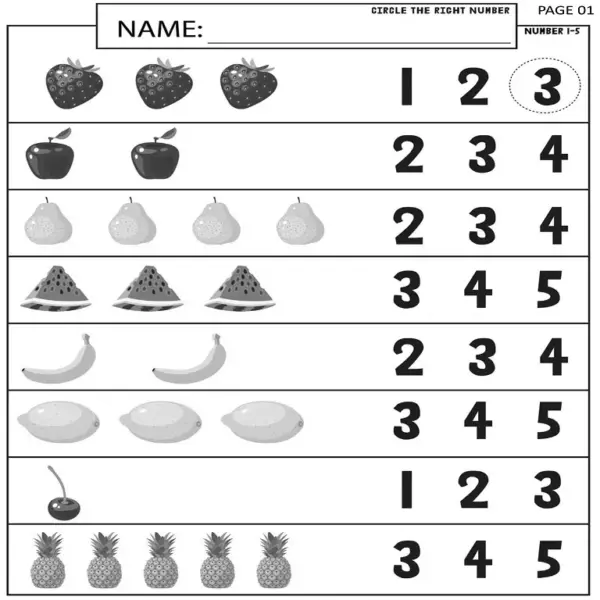 Count & Circle Fun | 10 Number Recognition Worksheets (1-10)