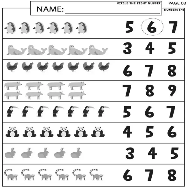 Count & Circle Fun | 10 Number Recognition Worksheets (1-10) - Image 3