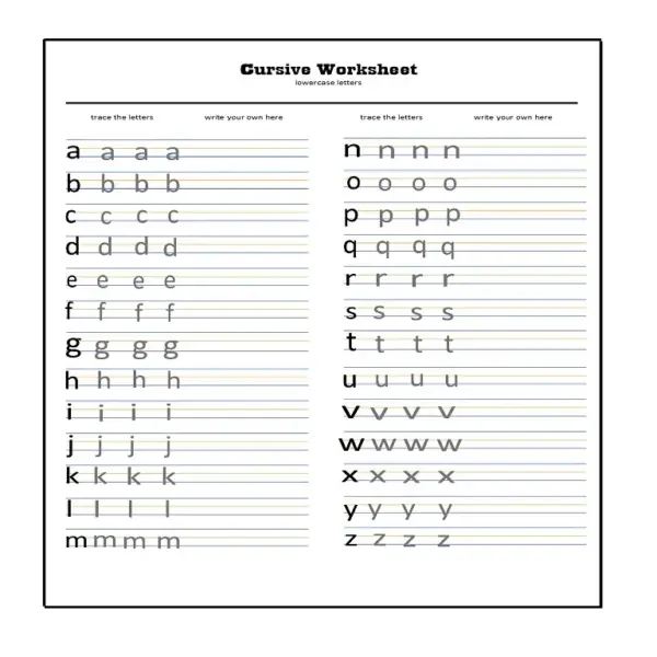 Modern Cursive Handwriting Practice Workbook | Printable PDF for Teens & Adults