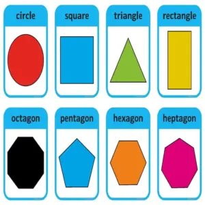 Vibrant 2D Shape Flashcards | 14 Printable Cards for Toddlers & Preschoolers