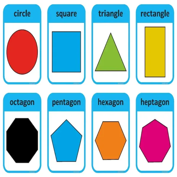 Vibrant 2D Shape Flashcards | 14 Printable Cards for Toddlers & Preschoolers