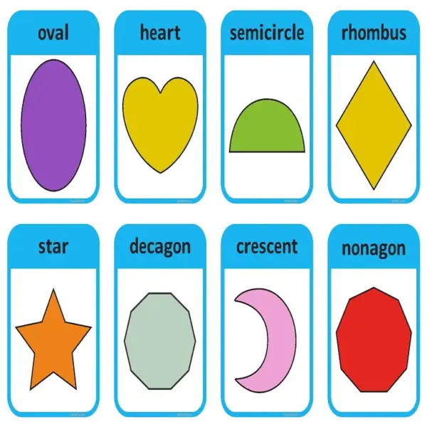 Vibrant 2D Shape Flashcards | 14 Printable Cards for Toddlers & Preschoolers - Image 7