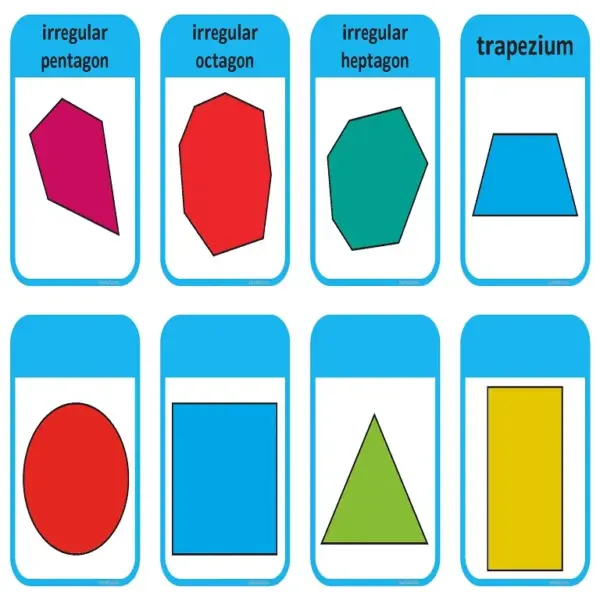 Vibrant 2D Shape Flashcards | 14 Printable Cards for Toddlers & Preschoolers - Image 5