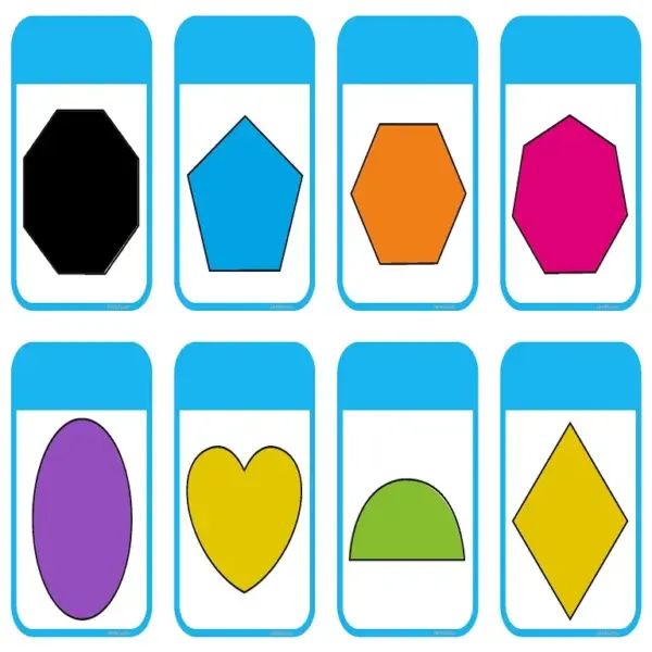 Vibrant 2D Shape Flashcards | 14 Printable Cards for Toddlers & Preschoolers - Image 4