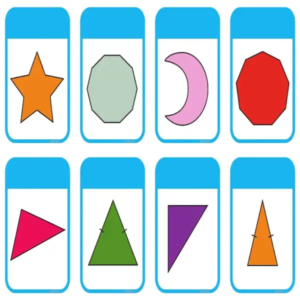 Vibrant 2D Shape Flashcards | 14 Printable Cards for Toddlers & Preschoolers - Image 3