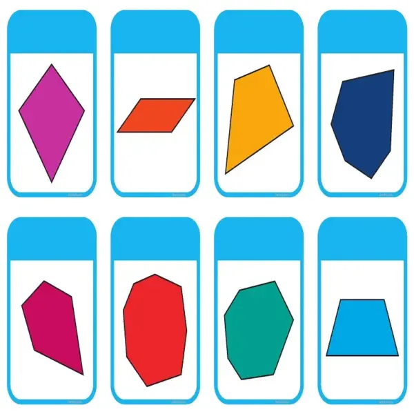 Vibrant 2D Shape Flashcards | 14 Printable Cards for Toddlers & Preschoolers - Image 2