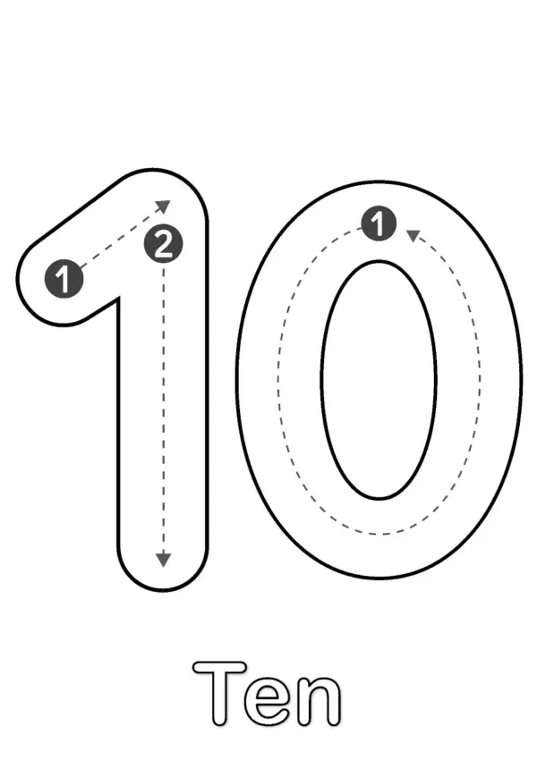 Number Tracing 10-20 Printable | Preschool Math Worksheets for Handwriting Practice & Fine Motor Skills | Homeschool & Kindergarten Activity - Image 11