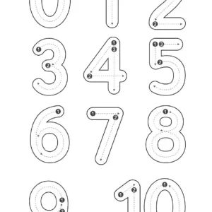 Number Tracing Worksheets 1-10